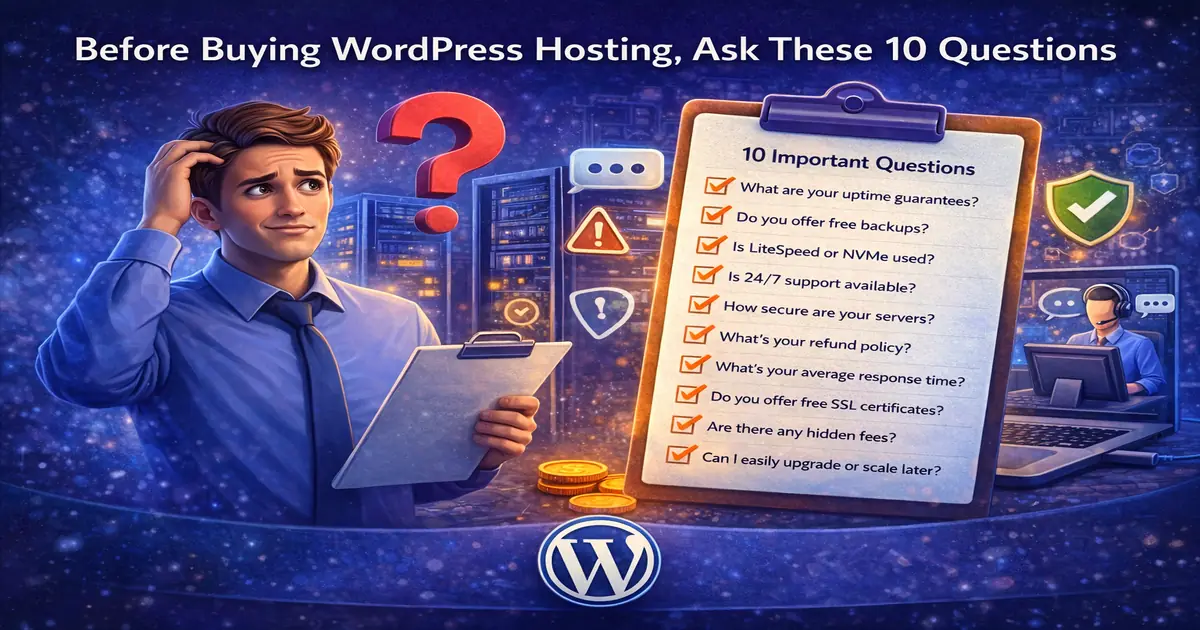 ۱۰ سؤال مهم قبل از خرید هاست وردپرس برای انتخاب هاست مطمئن و جلوگیری از مشکلات آینده